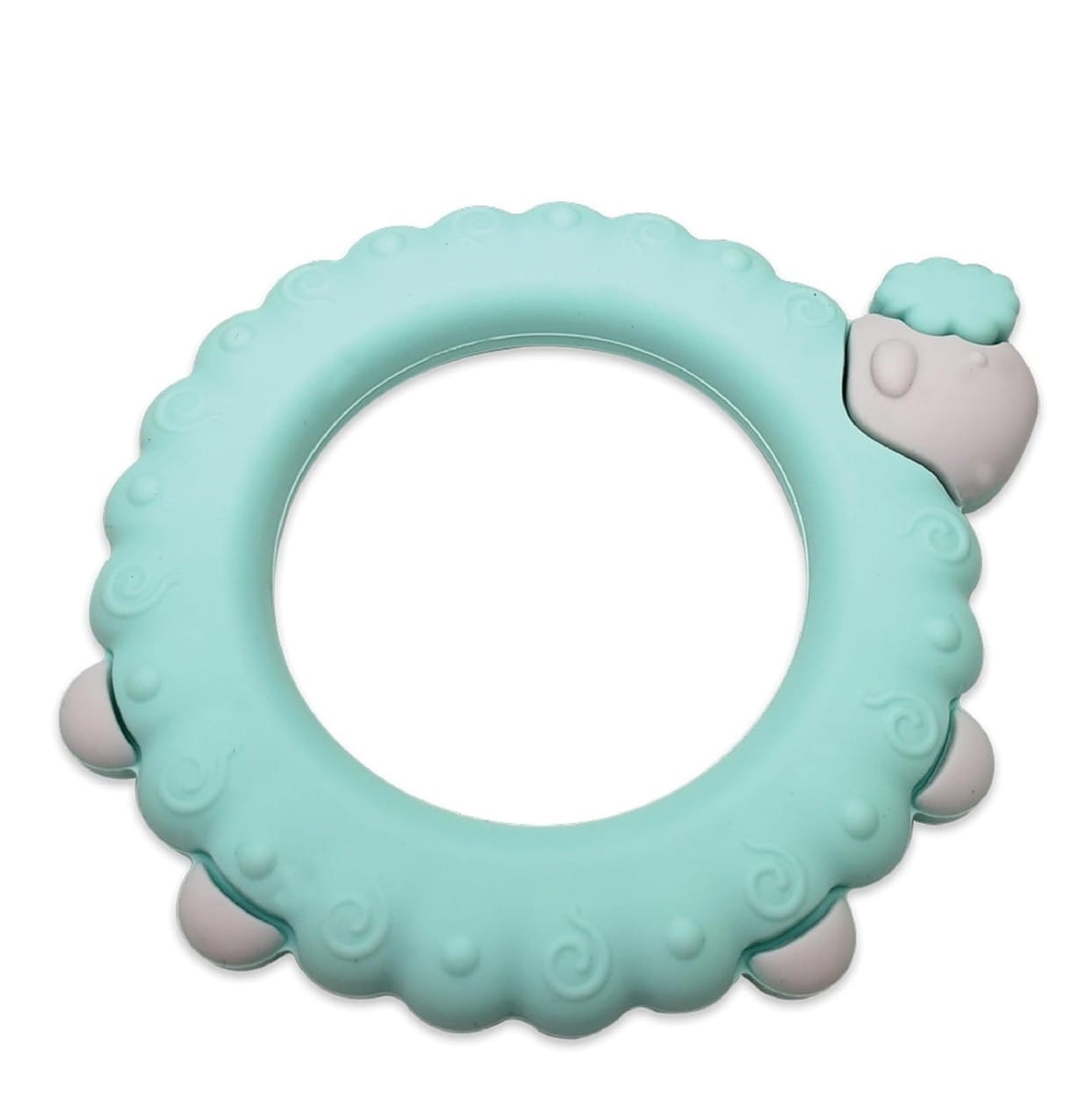 Baby Silicone Sensory Teething Sheep 0-12 Months, Aqua and Pink