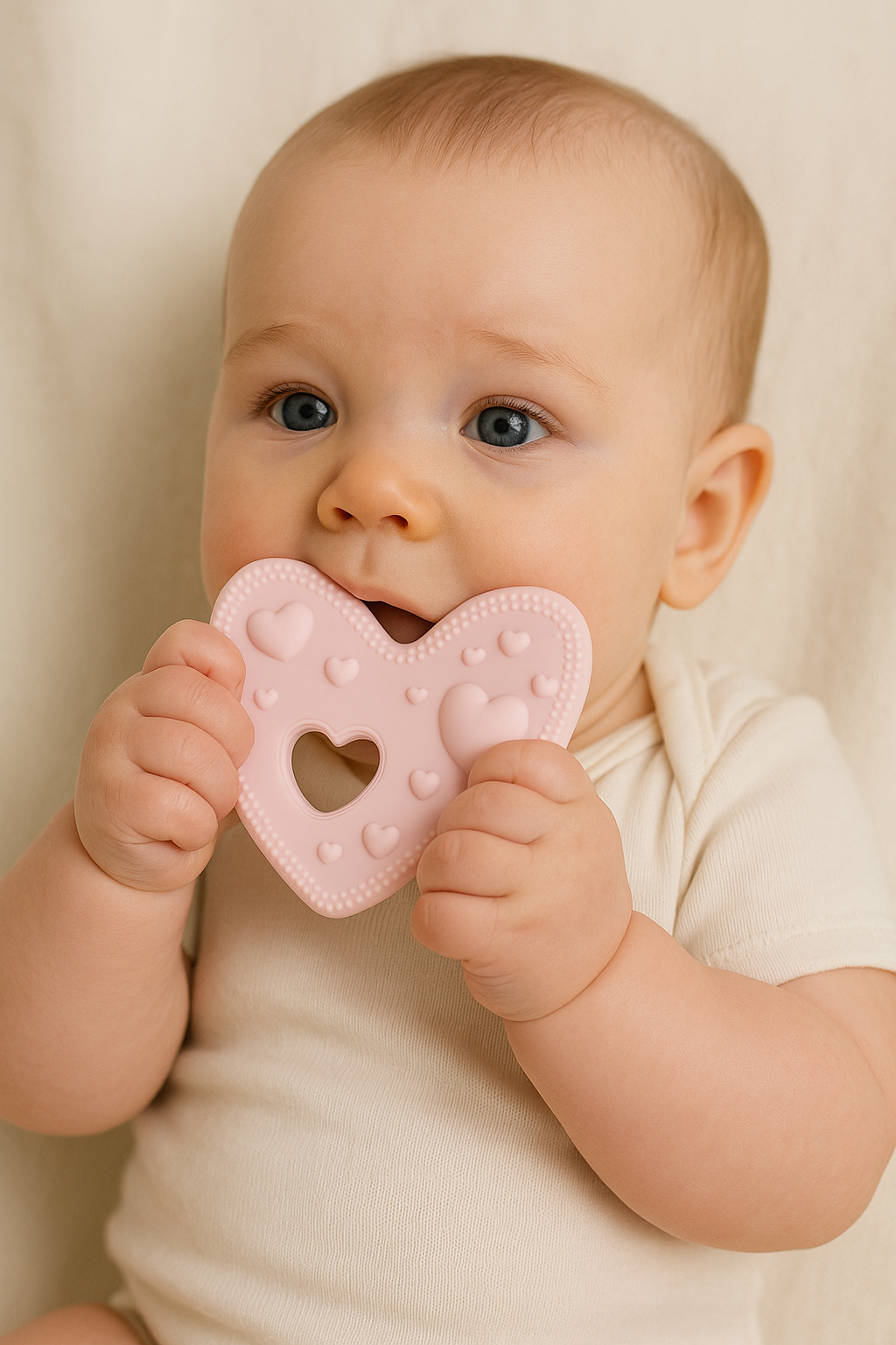 Silicone heart teether